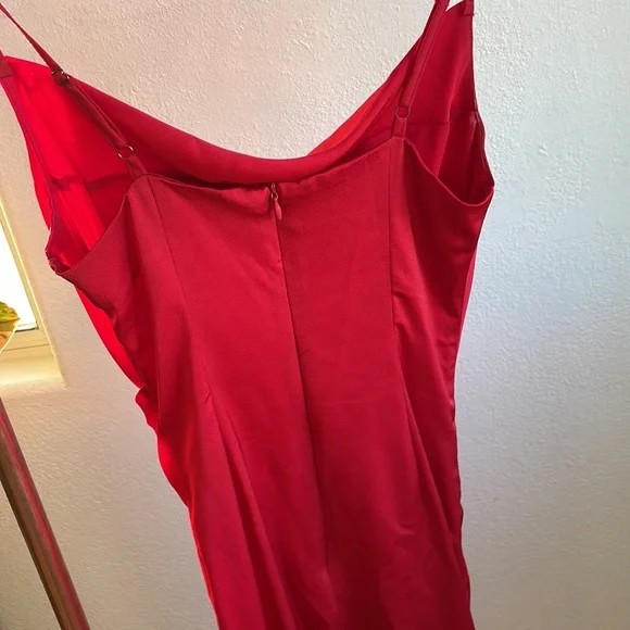 LULUS Red Satin Slip Dress - Picture 8 of 8
